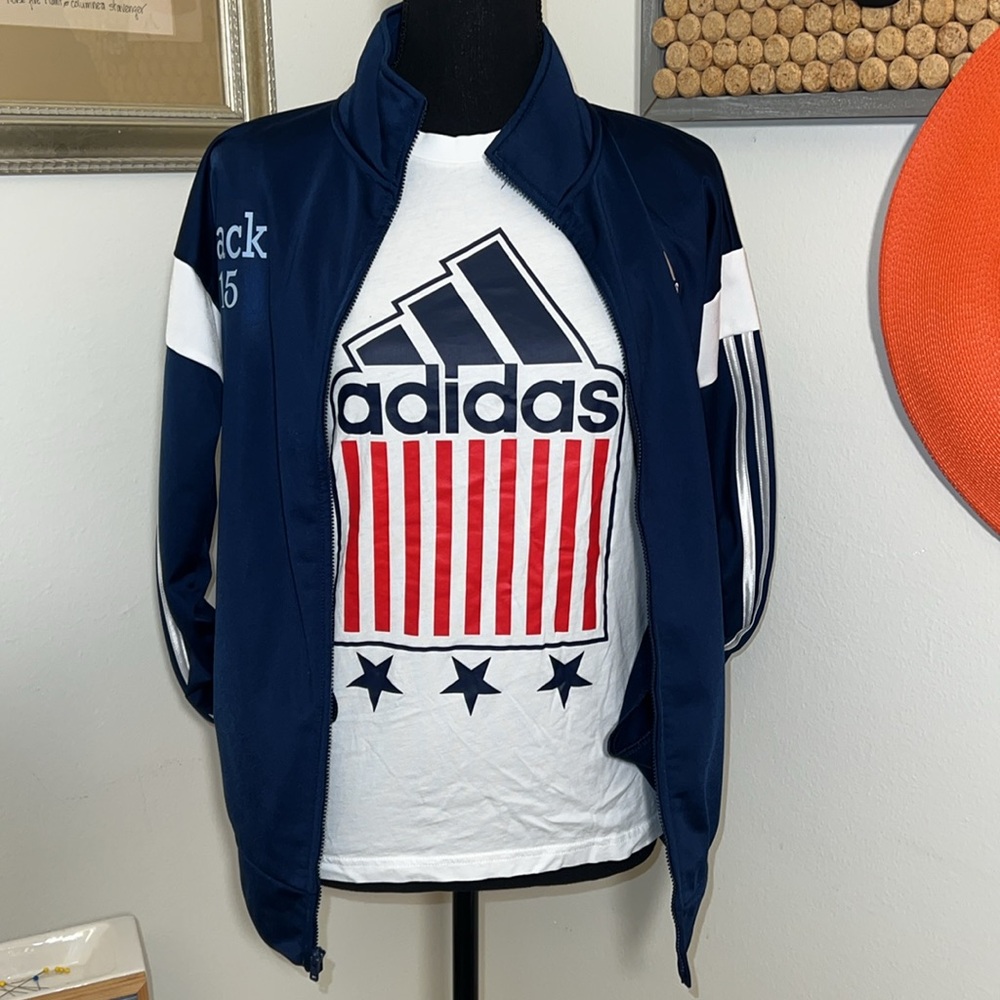 Adidas Track Top Set: Mack15 Jacket Sz.14-16 & Patriotic Sleeveless Tee Sz.M